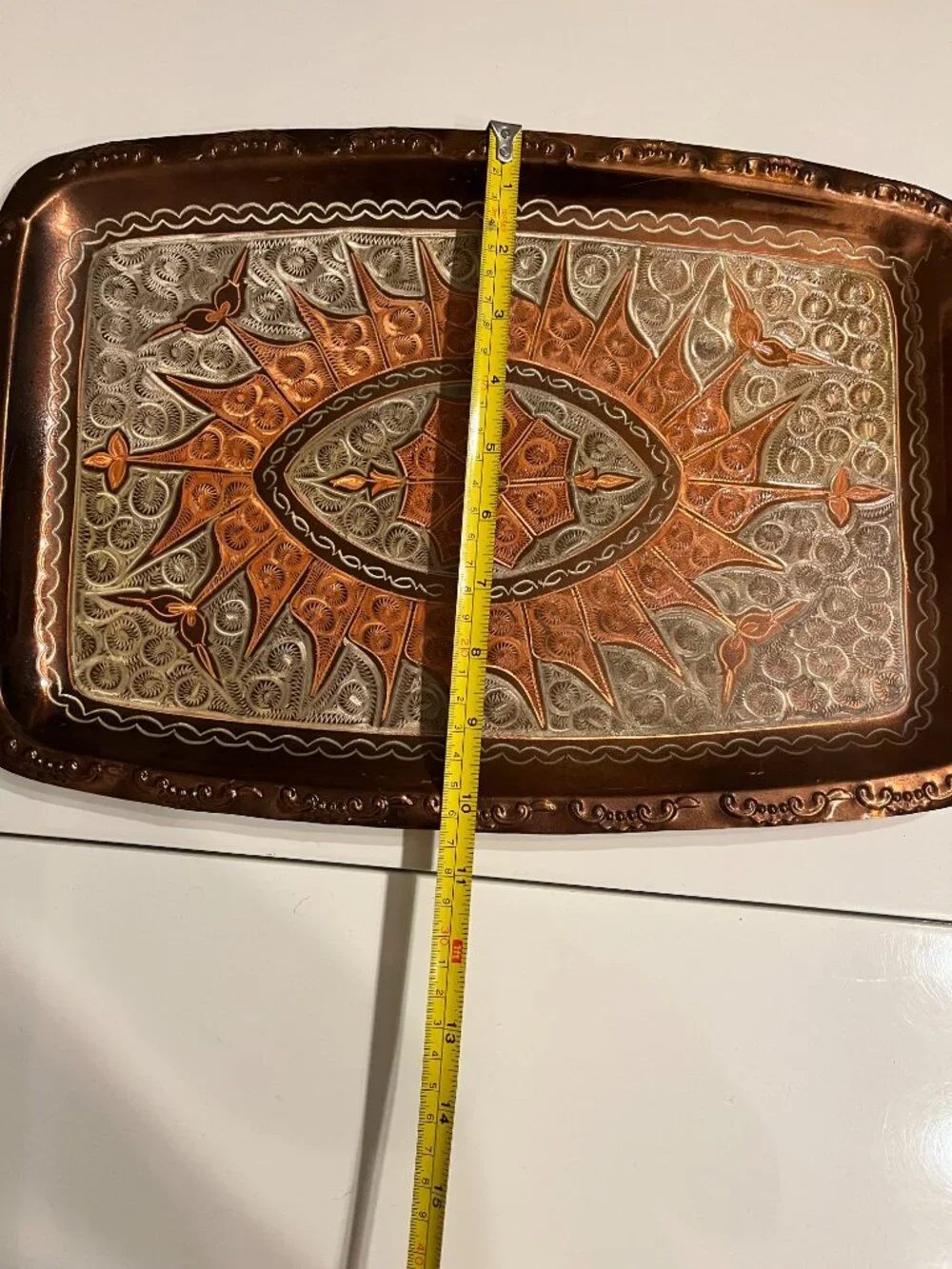 Tray - Erzincanlılar Turkish Copper Hand-Engraved Tray Vintage!